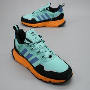 Adidas Men's 9.5 ZX 1K Boost Acid Mint Screaming Orange Sneakers Shoes - GX6568
